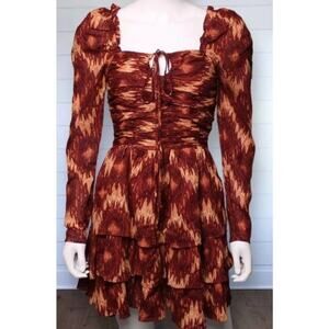 House of Harlow ikat ruffle dress